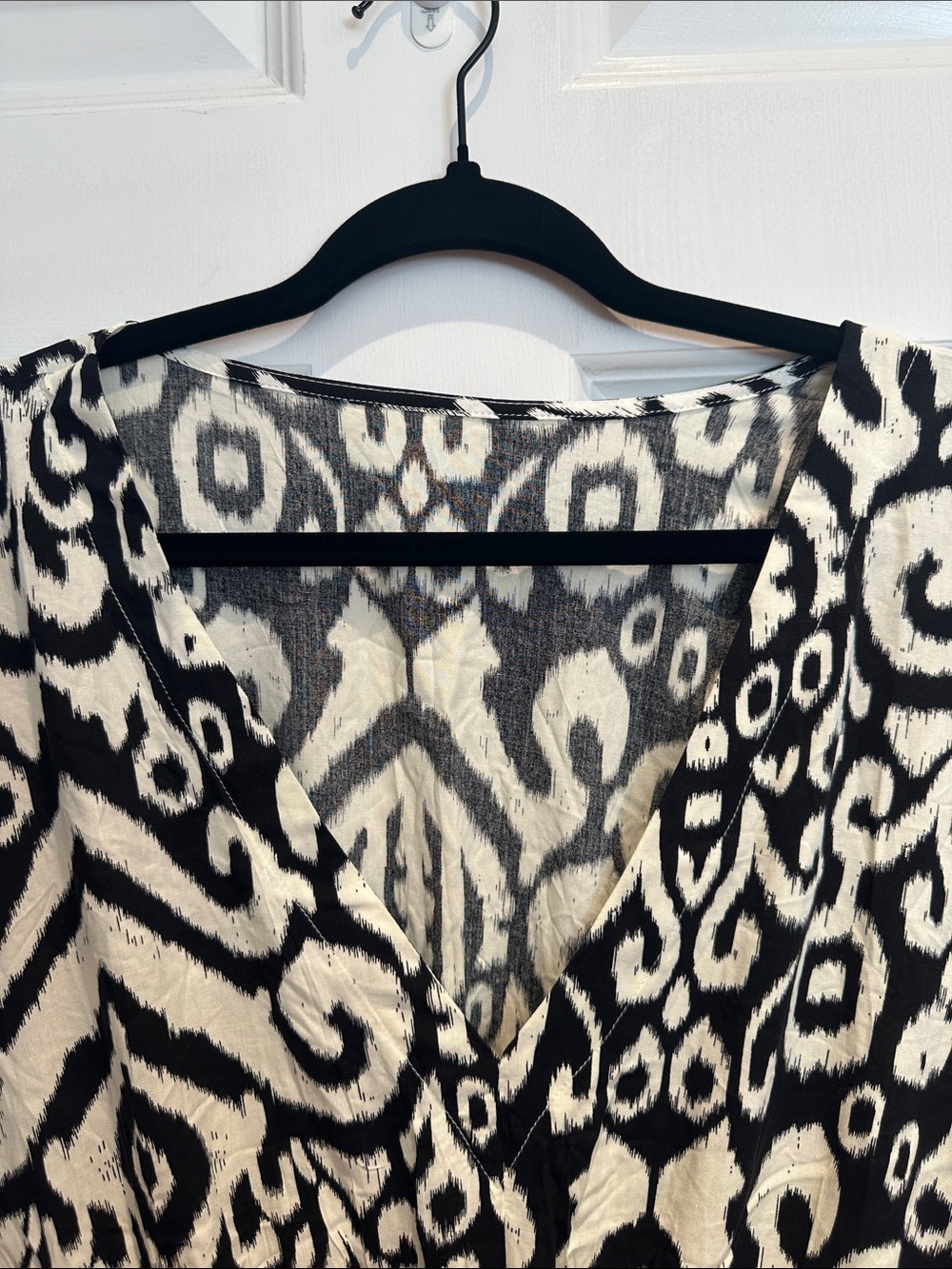 Cupshe Black & Crème Ikat Print Swim Cover Sz XL - Picture 2 of 9